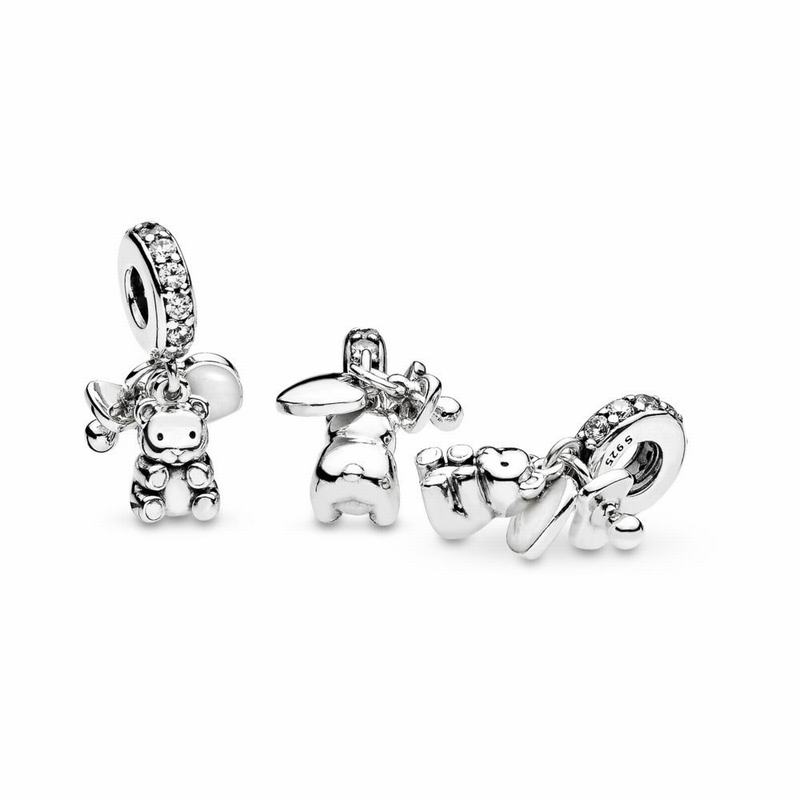 Pandora Baby Treasures Dangle Charm Ireland - Sterling Silver/Enamel/White/Cubic Zirconia - 312085YL